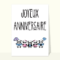 Cartes anniversaires animaux rigolos pour votre texte