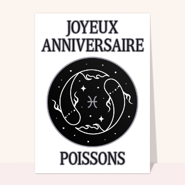 Carte anniversaire horoscope : Joyeux Anniversaire Poissons