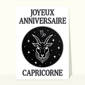 Carte anniversaire horoscope : Joyeux Anniversaire Capricorne