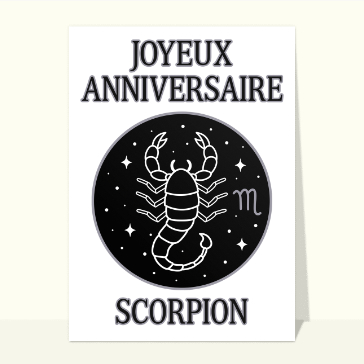 Carte anniversaire horoscope : Joyeux Anniversaire Scorpion