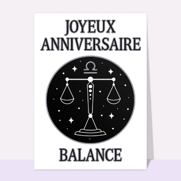 Carte anniversaire horoscope : Joyeux Anniversaire Balance