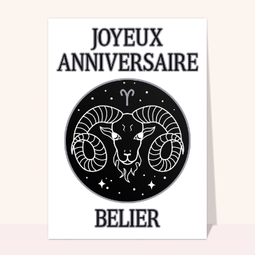 Carte Joyeux Anniversaire Belier