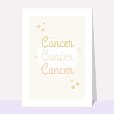 Carte anniversaire horoscope : Cancer couleurs pastel