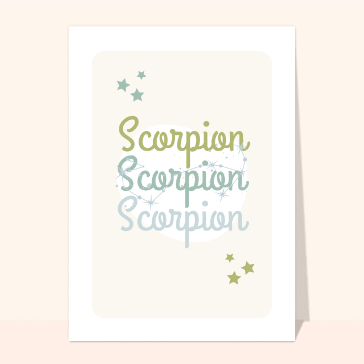 Scorpion couleurs pastel Cartes anniversaires horoscope