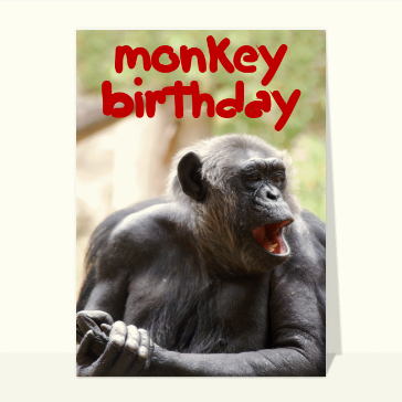 Carte anniversaire humour : Monkey Bithday