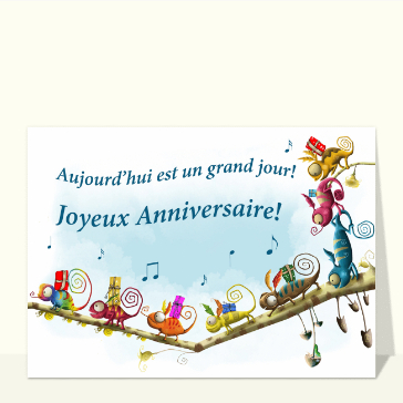 Anniversaire et bande de joyeux caméléons