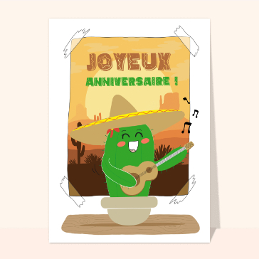 Joyeux anniversaire cactus mexicain