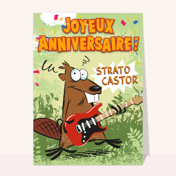 Carte Joyeux Anniversaire Strato Castor