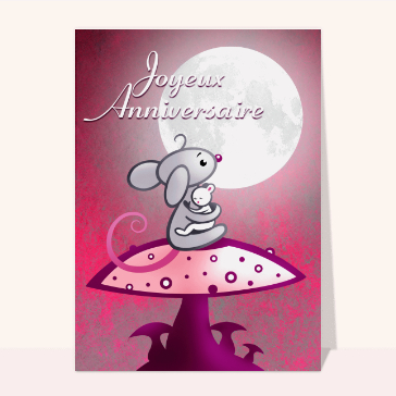 Bébé souris joyeux anniversaire