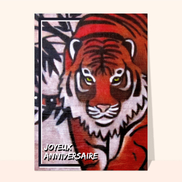 Joyeux anniversaire peinture de tigre