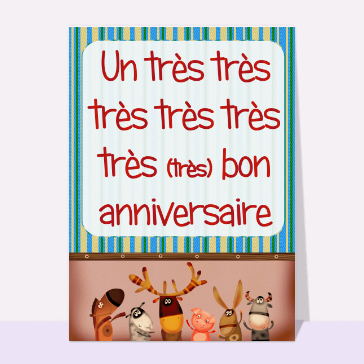 Carte anniversaire des animaux qui chantent