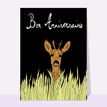 Bon anniversaire avec un petit faon