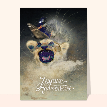 Anniversaire avec un lionceau et une baleine