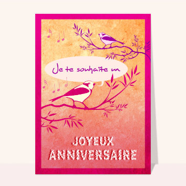 Joyeux anniversaire et oiseaux
