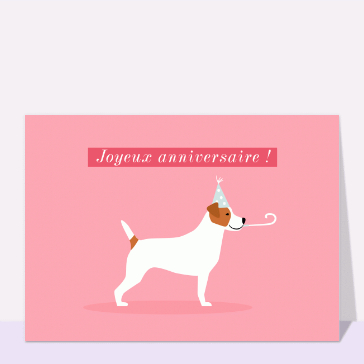 Joyeux anniversaire jack russel et chapeau pointu