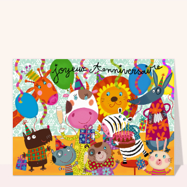 La fête d`anniversaire des animaux