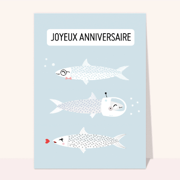 Joyeux anniversaire avec des poissons