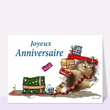Carte Anniversaire et gentil hérisson
