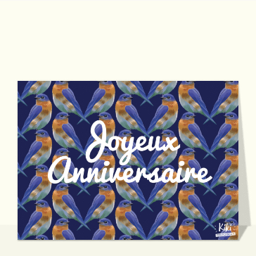 Anniversaire et motif oiseaux