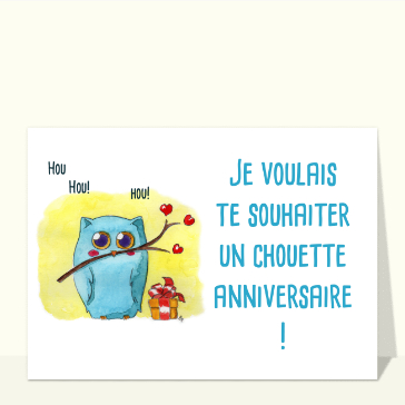 Carte Un chouette anniversaire