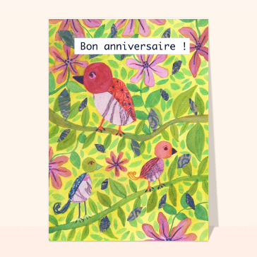 Joyeux anniversaire gazouillant