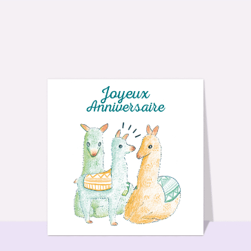 Joyeux anniversaire et lamas rigolos