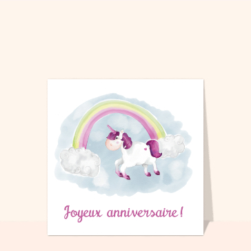 Joyeux anniversaire et licorne magique