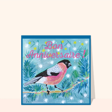 Souhaiter un anniversaire : Joyeux anniversaire oiseau le Bouvreuil