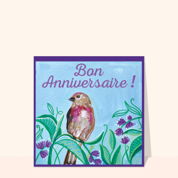 Bon anniversaire oiseau la Linotte Mélodieuse