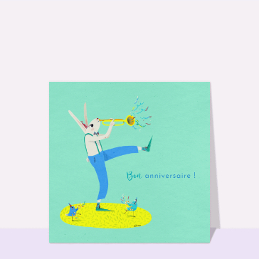 Bon anniversaire lapin trompettiste