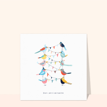 Bon anniversaire et oiseaux colorés