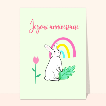 Joyeux anniversaire petit lapin blanc
