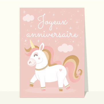 Petite licorne joyeux anniversaire