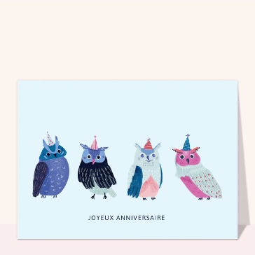 Joyeux anniversaire avec 4 chouettes