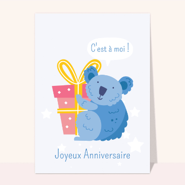 Carte anniversaire animaux : Joyeux anniversaire Koala rigolo