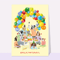 Cartes anniversaire animaux pour votre texte