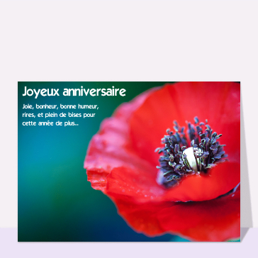 Carte anniversaire fleurs : Joyeux anniversaire peps