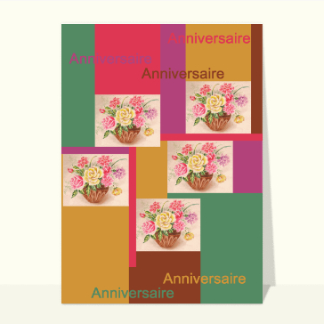 Carte anniversaire fleurs : Anniversaire scrapbooking