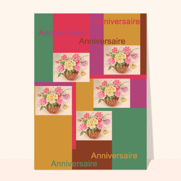 Carte anniversaire fleurs : Anniversaire scrapbooking