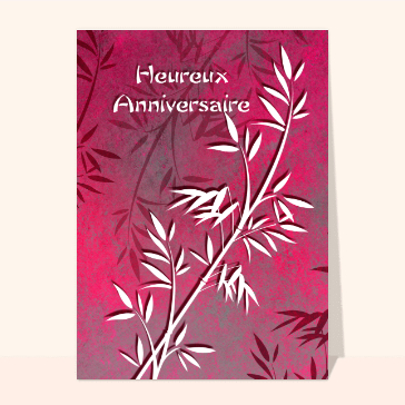 Carte anniversaire fleurs : Heureux anniversaire bambou