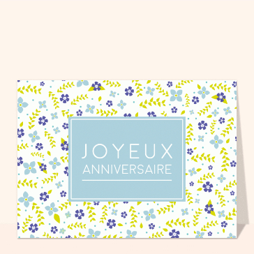 Carte d`anniversiare et un motif fleuri