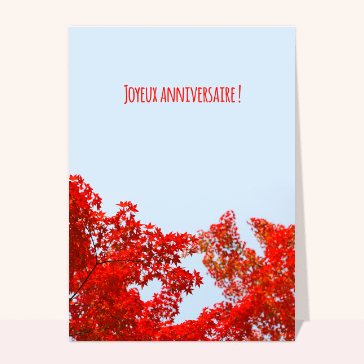 Joyeux anniversaire et feuillage d`automne