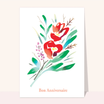 Bon anniversaire bouquet rouge
