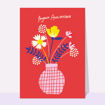 Carte Bouquet joyeux anniversaire