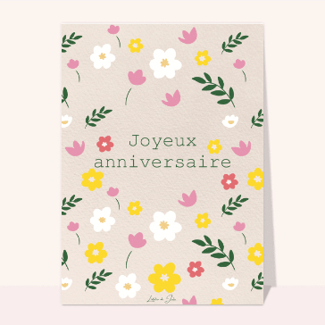 Carte Un anniversaire fleuri