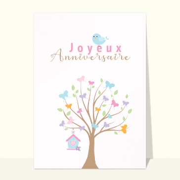 Carte Arbre de coeurs pour souhaiter un anniversaire