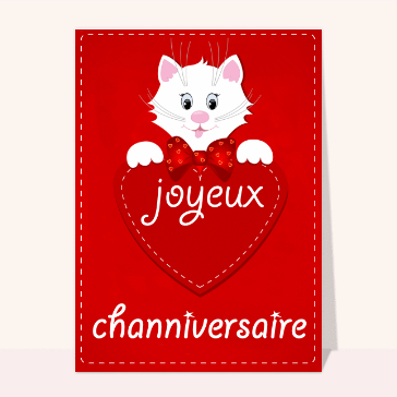 Carte anniversaire chat : Joyeux channiversaire