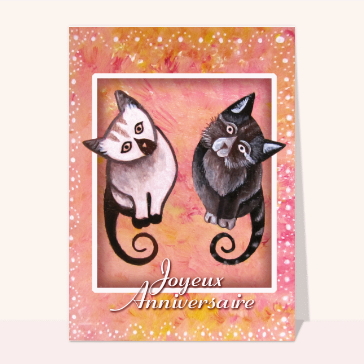 Carte Joyeux anniversaire avec de petits chats
