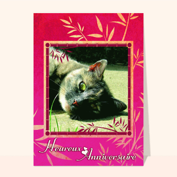 Carte Petit chat heureux anniversaire