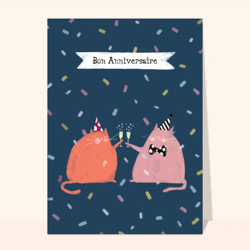 Des chats qui trinque pour l'anniversaire